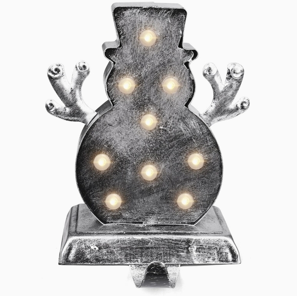 Greenidea LED Snowman Stocking Holder in Silver - Picture 1 of 11